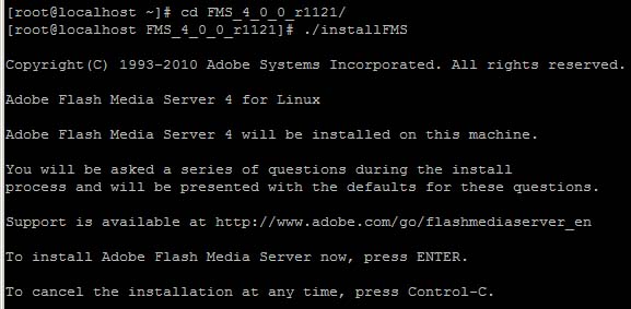 Installing Flash Media Server